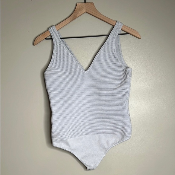 Abercrombie & Fitch Bodysuit Blue Ribbed Bodysuit Medium - Picture 1 of 6